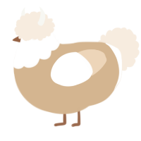 A beige and cream chicken with a head pattern
