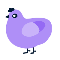 Fruit, a lilac chicken