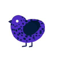 Huckleberry, a indigo and tumblr chicken with a speckle pattern