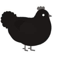 A sable chicken with a double-lace pattern