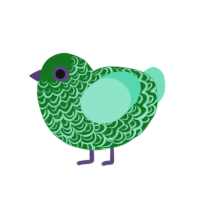 Emerald, a leaf and mint chicken with a double-lace pattern