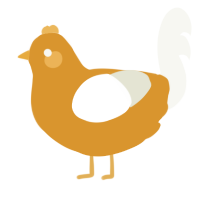 A orange and white chicken