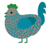 A ash and sea chicken with a lace pattern