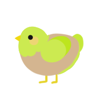 Key Lime, a beige and lime chicken with a head pattern