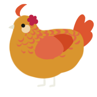 A orange and vermilion chicken with a half-lace pattern