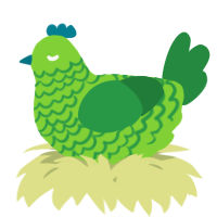 A grass and viridian chicken with a lace pattern