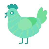 A mint and spring chicken with a bar pattern