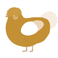A gold and cream chicken