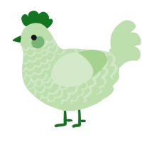 A gluppy chicken with a lace pattern