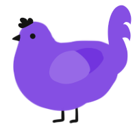 A blurple chicken