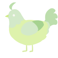 A apple and gluppy chicken with a head pattern