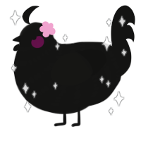 A black chicken with a bar pattern
