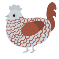 A mist and russet chicken with a lace pattern
