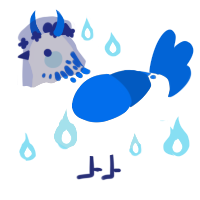 A cream and ultramarine chicken with a neck-speckle pattern