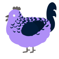 A lilac and tumblr chicken with a half-lace pattern