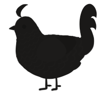 A sable chicken with a lace pattern