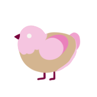 (unnamed), a beige and pink chicken with a head pattern