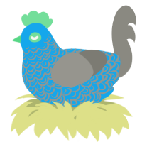 A sky and ash chicken with a double-lace pattern