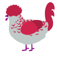 A silver and crimson chicken with a half-lace pattern