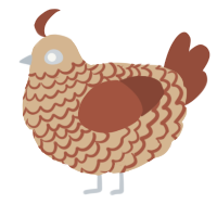 A beige and russet chicken with a lace pattern