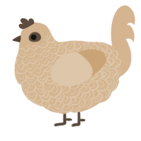 A beige chicken with a double-lace pattern