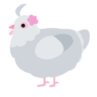 A mist chicken with a head pattern