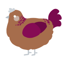A brown and wine chicken with a neck-band pattern