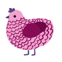A pink and wine chicken with a lace pattern