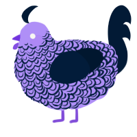 A lilac and tumblr chicken with a double-lace pattern
