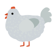A mist and silver chicken with a speckle pattern
