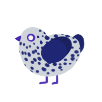 (unnamed), a mist and navy chicken with a speckle pattern