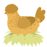 A honey and gold chicken with a half-lace pattern