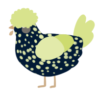 A tumblr and lemon chicken with a speckle pattern