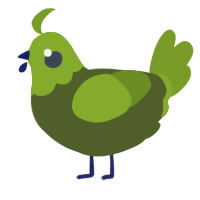 A olive and chartreuse chicken with a head pattern