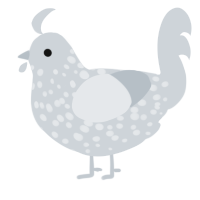 A mist chicken with a speckle pattern