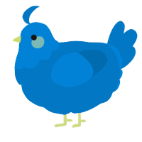 A sapphire chicken with a head pattern