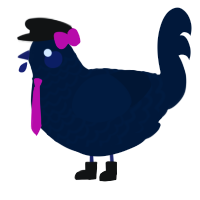 A tumblr chicken with a lace pattern