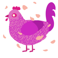 A orchid and amethyst chicken with a double-lace pattern