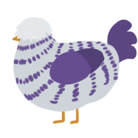 A mist and overcast chicken with a bar pattern