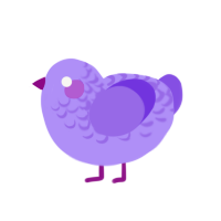 (unnamed), a lilac and blurple chicken with a half-lace pattern