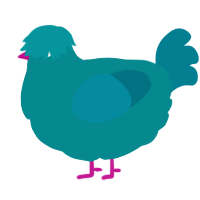 A teal and sea chicken