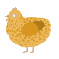 A honey and ochre chicken with a speckle pattern