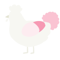 A white and rose chicken