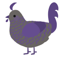 A grey and overcast chicken with a lace pattern