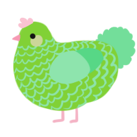 A grass and spring chicken with a lace pattern