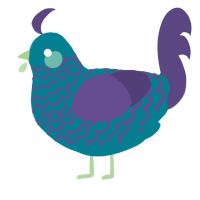 A sea and overcast chicken with a lace pattern