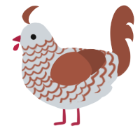 A mist and russet chicken with a lace pattern