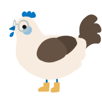 A cream and bark chicken