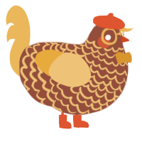 A russet and honey chicken with a lace pattern