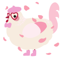 A cream and rose chicken with a neck-band pattern